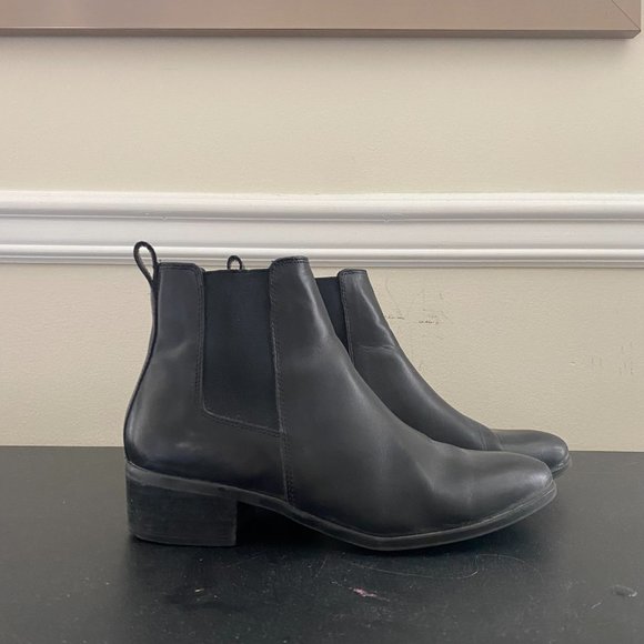Steve Madden Dover Leather Ankle Boots Black - Picture 3 of 8